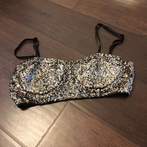 Gold sequence bra: bralette